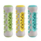 Brosses à dents à mâcher : cylindres gris aux inserts vert, jaune et turquoise