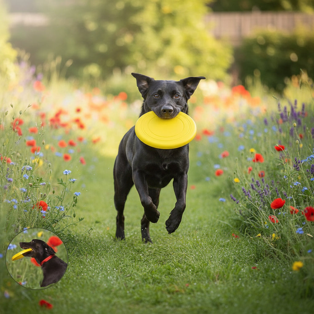 Disques frisbee flottants pour chien, assorti de plusieurs couleurs vives.