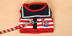 Harnais pour chien rouge et noir, harnais poitrine à rayures blanches avec patch nautique